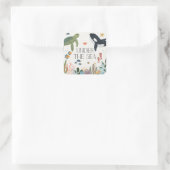 海の誕生日パーティーの封筒の下で スクエアシール (バッグ)