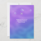 海の誕生日パーティーの招待の下で魔法 招待状 (裏面)