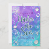 海の誕生日パーティーの招待の下で魔法 招待状 (裏面)