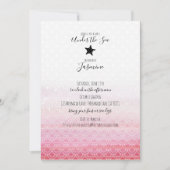 海の誕生日パーティーの招待の下の人魚 招待状 (正面)