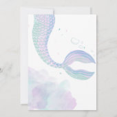 海の誕生日パーティーの招待の下の人魚 招待状 (裏面)