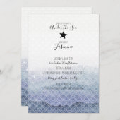 海の誕生日パーティーの招待の下の人魚 招待状 (正面/裏面)