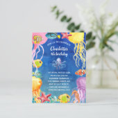 海の誕生日パーティーの招待状の下で ポストカード (スタンド正面)