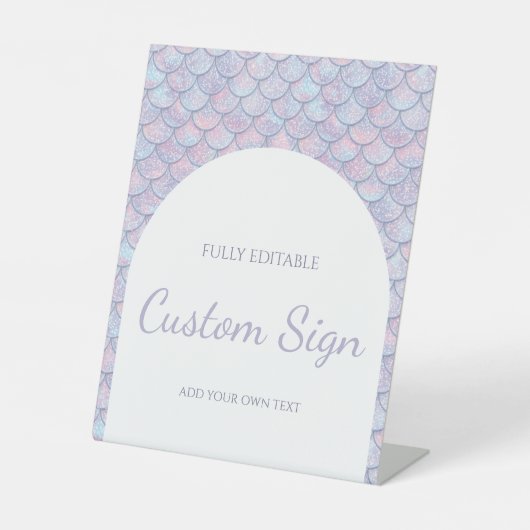 海の誕生日パーティーの看板の下の人魚 台座サイン (正面)