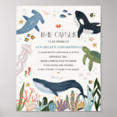 海の誕生日パーティータイムカプセルのサインの下 ポスター (正面)