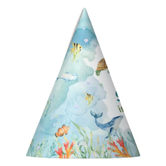 海の誕生日パーティーハットの下 パーティーハット (左)