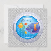 海の誕生日パーティー招待状 招待状 (正面)