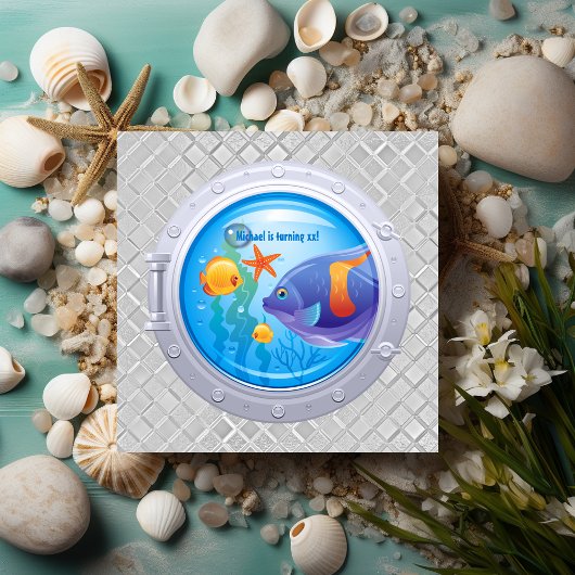 海の誕生日パーティー招待状 招待状