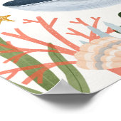 海の誕生日パーティー歓迎のサインの下で ポスター (角)