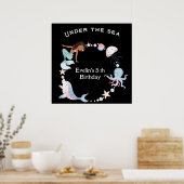 海の誕生日パーティー歓迎ポスターの下で ポスター (キッチン)