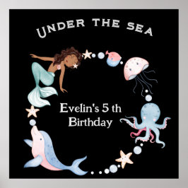 海の誕生日パーティー歓迎ポスターの下で ポスター