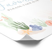 海の誕生日会の下で好意サイン ポスター (角)