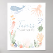 海の誕生日会の下で好意サイン ポスター (正面)