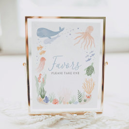 海の誕生日会の下で好意サイン ポスター