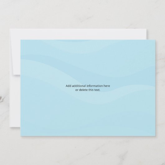 海の誕生日会の下で猫マーメイド・ユニコーン 招待状 (裏面)