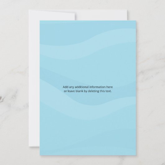 海の誕生日会の下で猫ユニコーン・マーメイド 招待状 (裏面)