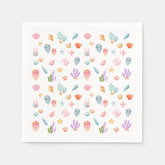 海の誕生日会の下で スタンダードカクテルナプキン (正面)