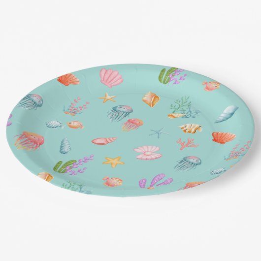 海の誕生日会の下で ペーパープレート (アングル)