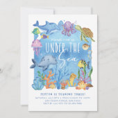 海の誕生日招待状 招待状 (正面)