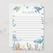 海の誕生日時間カプセルのメッセージカードの下 サンキューカード (正面)