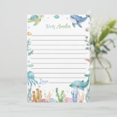 海の誕生日時間カプセルのメッセージカードの下 サンキューカード (スタンド正面)