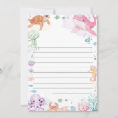 海の誕生日時間カプセルのメッセージカードの下 サンキューカード (正面)