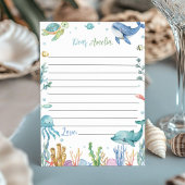 海の誕生日時間カプセルのメッセージカードの下 サンキューカード