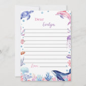 海の誕生日時間カプセルメッセージカードの下 サンキューカード (正面)