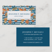 海の貝およびいかりパターン 名刺 (正面/裏面)