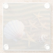 海の貝およびヒトデ ガラスコースター (裏面)