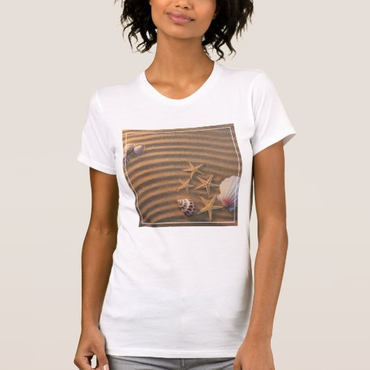 海の貝およびヒトデ Tシャツ (正面)