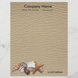 海の貝および砂浜 レターヘッド