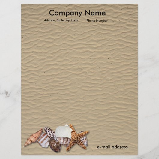 海の貝および砂浜 レターヘッド (正面)