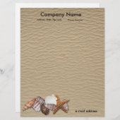 海の貝および砂浜 レターヘッド (正面/裏面)