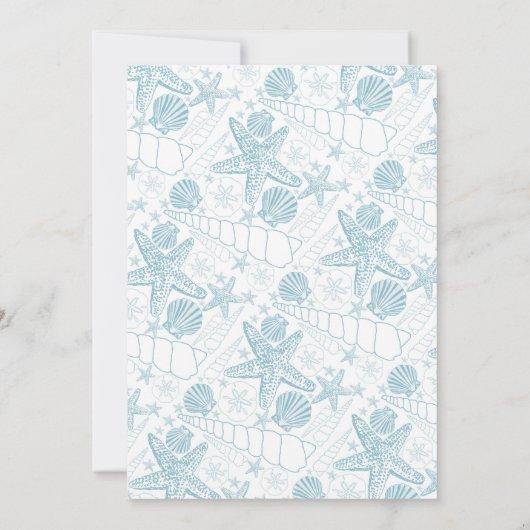 海の貝の男の子のベビーシャワーはノート感謝していしています サンキューカード (裏面)