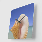 海の貝の終わり スクエア壁時計 (傾斜)