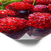 海の貝殻とラズベリー ポスター (角)