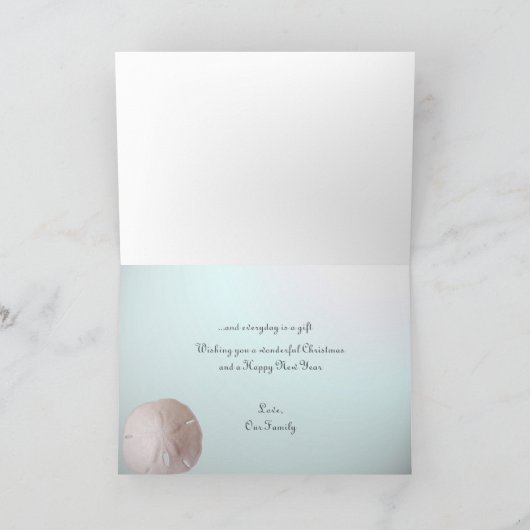 海の貝殻のクリスマスの挨拶 シーズンカード (内部)