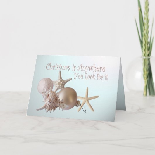 海の貝殻のクリスマスの挨拶 シーズンカード (正面)