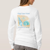 海の貝殻の中で平和を見つけてください。 Tシャツ (裏面)