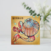 海の貝殻を持つ人魚スケッチ シーズンカード (スタンド正面)