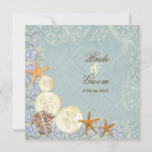 海の貝殻ビーチでのウェディング　フローラルコテージ 招待状 (裏面)