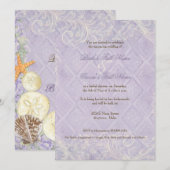 海の貝殻ビーチでのウェディング　フローラルコテージ 招待状 (正面/裏面)