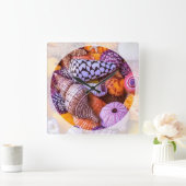 海の貝殻 スクエア壁時計 (ホーム)