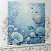 海の貝殻 水中魚 フィルタリング ライト タイル