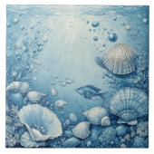 海の貝殻 水中魚 フィルタリング ライト タイル (正面)