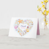 海の貝水の色のアートの中に写真感謝していあなた カード (黄色い花)