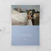 海の貝水色の青い写真感謝していあなた カード (内部)