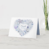 海の貝水色の青い写真感謝していあなた カード (正面)