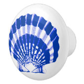 海の貝-コバルトブルーおよび白 セラミックノブ (右)
